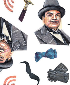 Poirot Inspired Wrapping Paper, Detective Gift Wrap, 6 of 7