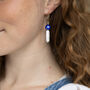 Lapis Lazuli And Keshi Pearl Hoop Earrings, thumbnail 2 of 5