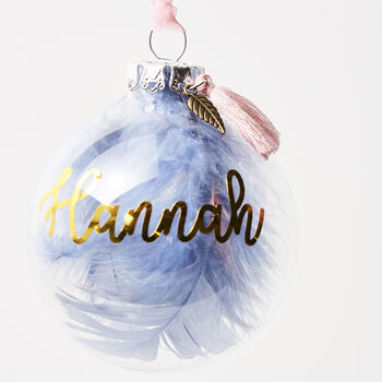 Personalised Feather Bauble, 2 of 7