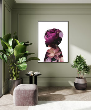 Custom Chilld Family Pet Silhouette Portrait Print, 5 of 8