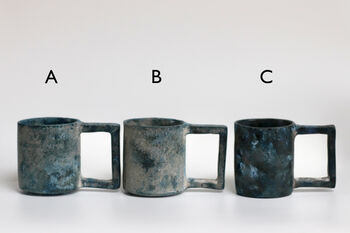 Handmade Japanese Ceramic Mug Blue Gray, 3 of 9