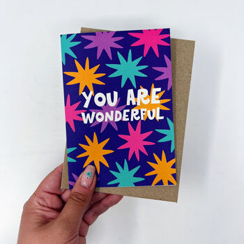 Colourful 'You Are Wonderful' Star Card, 4 of 5