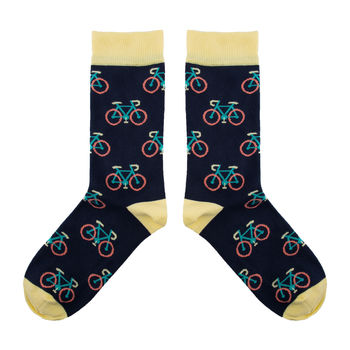 Men's Ethical Bicycle Print Sock, 8 of 8