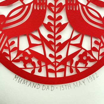 Personalised 40th Anniversary Paper Cut Art, 5 of 9