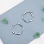 Large Mobius Hoop Earrings In Sterling Silver, thumbnail 7 of 12