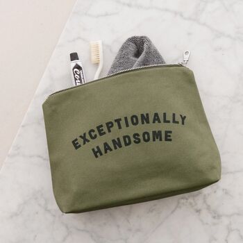 'Exceptionally Handsome' Wash Bag, 3 of 12