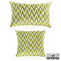 Green Zig Zag Silk Ikat Velvet Cushion Cover 40x60cm, thumbnail 5 of 6