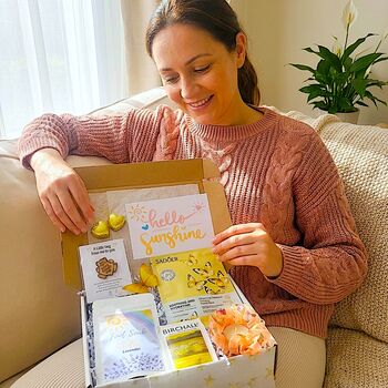 Sending Sunshine Hug In A Box Birthday Pamper Letterbox Gift For Her, 2 of 12