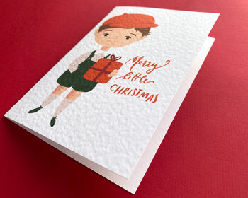 Personalised Little Boy Christmas Greetings Card, 6 of 7