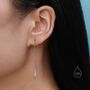 Sterling Silver Tiny Cz Lightening Bolt Ear Threaders, thumbnail 2 of 10