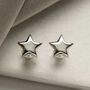 Sterling Silver Polished Star Studs, thumbnail 4 of 8