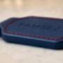 Personalised Dark Blue Hand Stitched Leather Key Fob, thumbnail 2 of 7