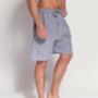 Men's Ash Grey Herringbone Brushed Cotton Shorts, thumbnail 2 of 4