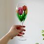 Tulip Hand Painted Wine Glass, thumbnail 1 of 7