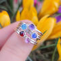 Simply Birthstone Sterling Silver Stacking Rings, thumbnail 1 of 12