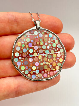 Large Disco Earrings With Holographic Silver Sparkles, 3 of 12