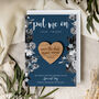 Save The Date Magnet With A Navy Blue Floral Card, thumbnail 1 of 8