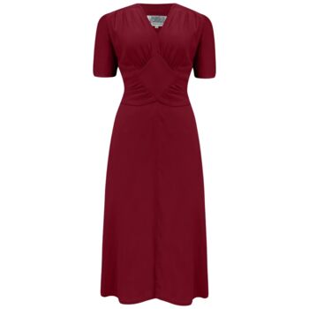 Ruby Dress In Windsor Wine Vintage 1940s Style, 2 of 2