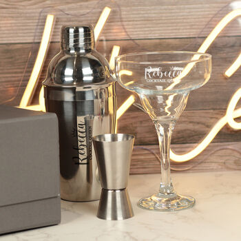 Personalised Cocktail Queen Glass And Gift Set, 2 of 4