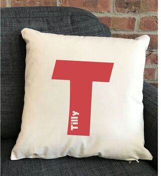 Personalised Initial Cushion Various Colours, 2 of 3