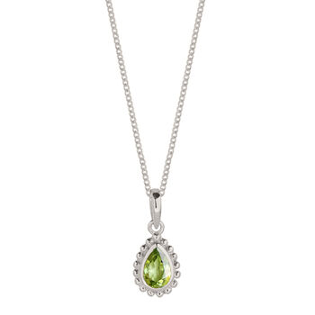 August Birthstone Peridot Sterling Silver Necklace, 2 of 11