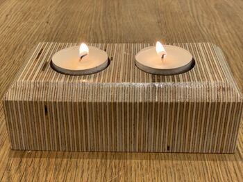 Birchwood Ply Rectangular Tealight Holder, 12 of 12