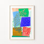 Colour Block Abstract Leaf Art Print, thumbnail 1 of 11