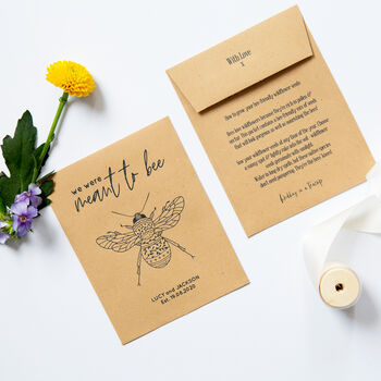 10 Floral Bee Wildflower Seed Wedding Favours, 4 of 6