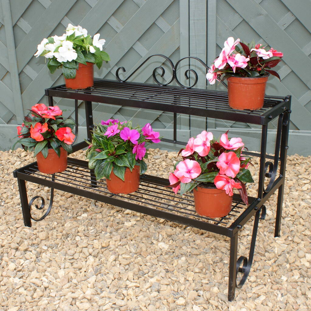 Solid Steel Two Or Three Tier Garden Plant Stand By The Orchard