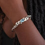 Sterling Silver Celtic Blue Topaz Leaf Bangle Bracelet, thumbnail 1 of 9