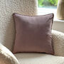 Super Soft Velvet Piped Cushion Pillow 43cm 17' Pink, thumbnail 3 of 3