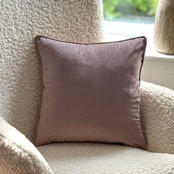 Super Soft Velvet Piped Cushion Pillow 43cm 17' Pink, 3 of 3