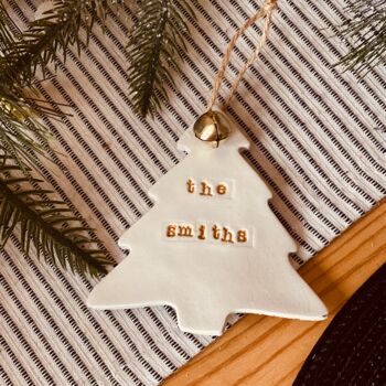Personalised Gold Tree Bauble Decoration, 3 of 3