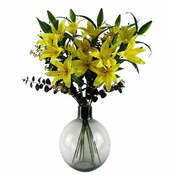 Extra Large 40cm Grey Smoke Bottle Glass Vase, 5 of 6