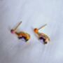 Amethyst Stud Drop Enamel Irregular Earrings, thumbnail 4 of 8