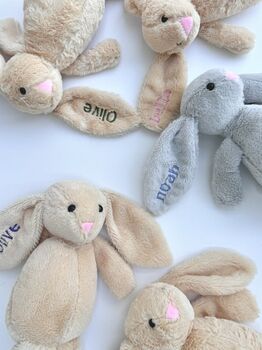 Personalised Bunny Soft Toy – Gift For Baby | Plushie, 2 of 11