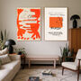Picasso Set Of Two Orange Exhibition Art Prints, thumbnail 1 of 4
