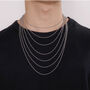 Mens Sterling Silver Medium Ball Chain Necklace, thumbnail 2 of 10