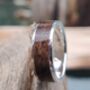 Silver And European Walnut Inlay Ring Coated, thumbnail 1 of 9