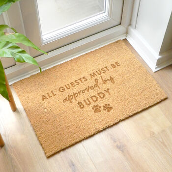 Personalised Approved By Pet Rectangular Indoor Doormat, 2 of 4