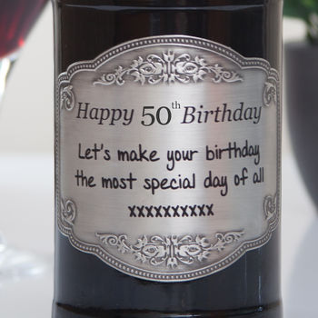 Personalised Birthday Port With Ornate Pewter Label, 2 of 6