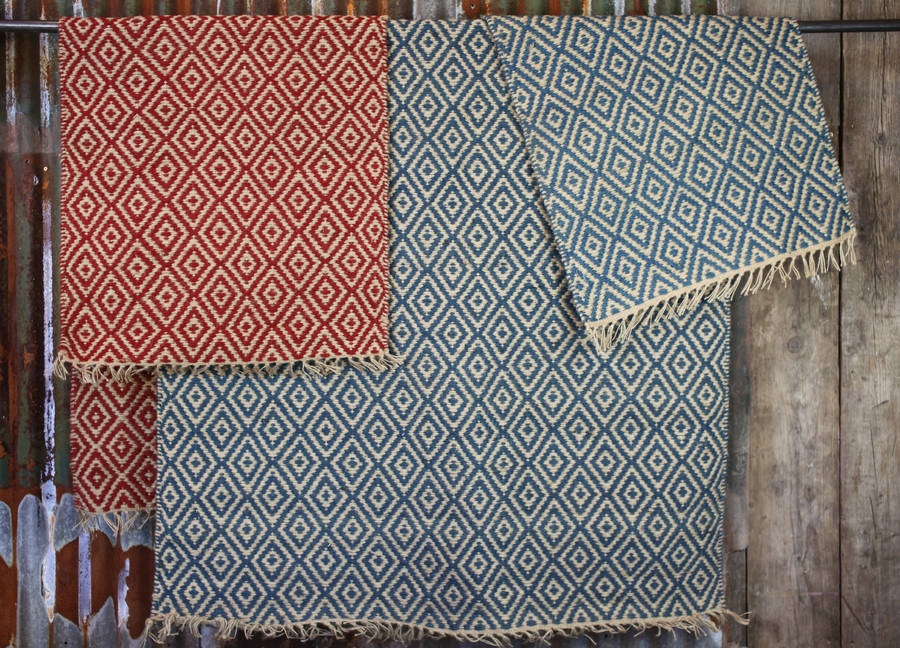 natural jute rug blue by nkuku