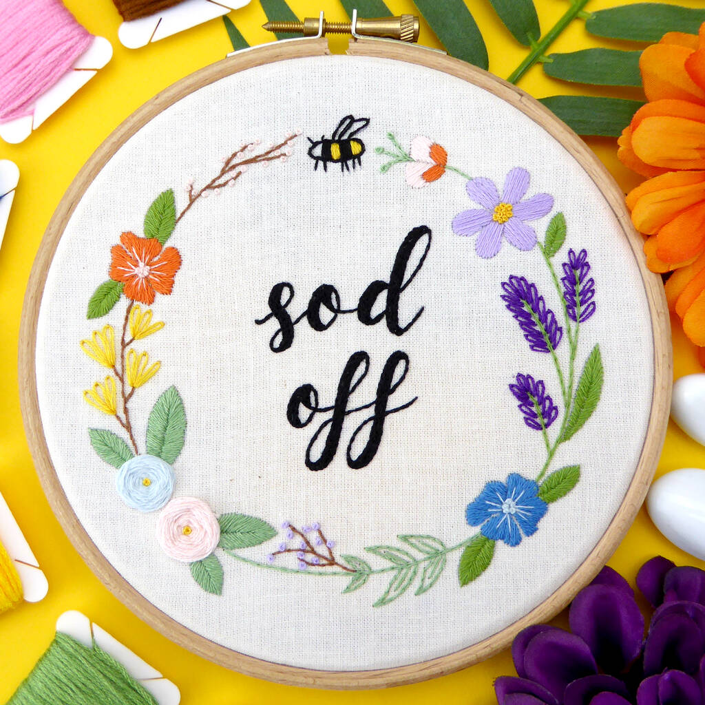 Sod Off Embroidery Kit, 1 of 8