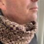 Mens Lambswool Knitted Snood Geometric Pattern, thumbnail 4 of 12