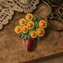 Van Gogh Sunflowers Magnetic Brooch, thumbnail 2 of 4