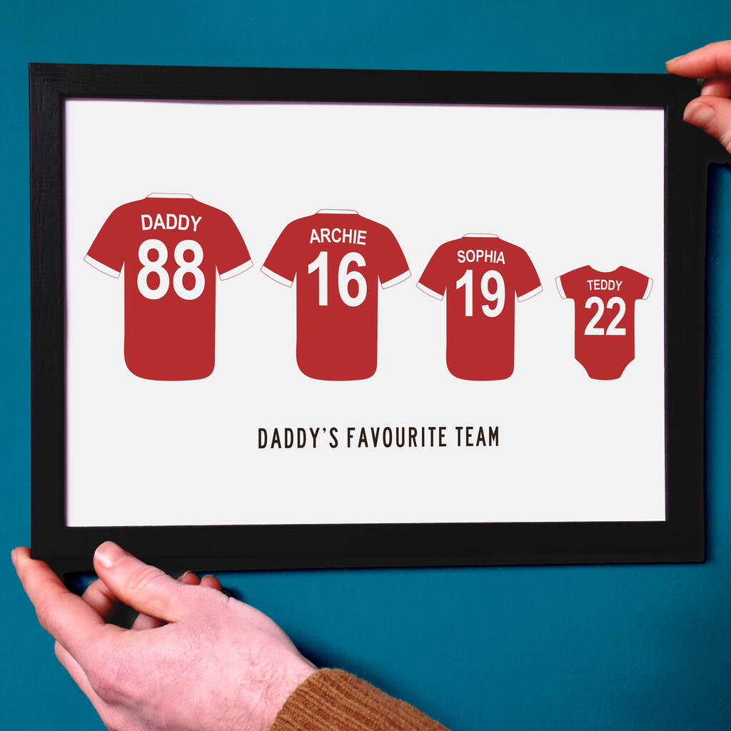 Personalised Family Football Shirt Print, 1 of 5