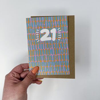 Fun Colourful 21st Birthday Card, 2 of 3