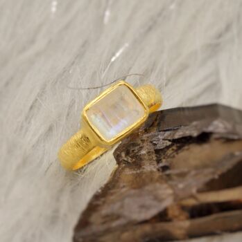 Rainbow Moonstone Gold Ring, 7 of 12