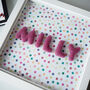 Personalised Box Framed Name Polka Dot Print, thumbnail 3 of 9