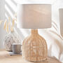 Natural Wicker Table Lamp With Shade, thumbnail 1 of 11